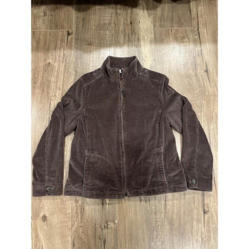 L.L.Bean Corduroy Jacket Brown Plaid Lined Zip Front Casual Outdoors Men's‎ M